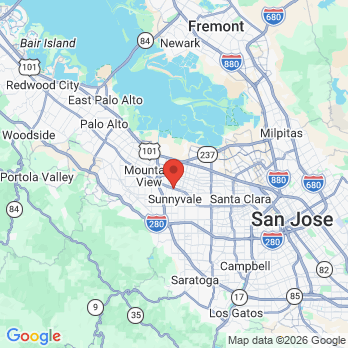 Map to iSmile Dental office in Sunnyvale, CA