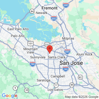 Map to Zhang Dental office in Sunnyvale, CA