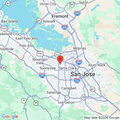 Map to Zhang Dental office in Sunnyvale, CA
