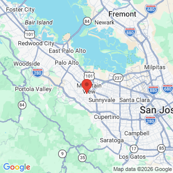 Map to Forever Smiles Pediatric Dentistry office in Mountain View, CA