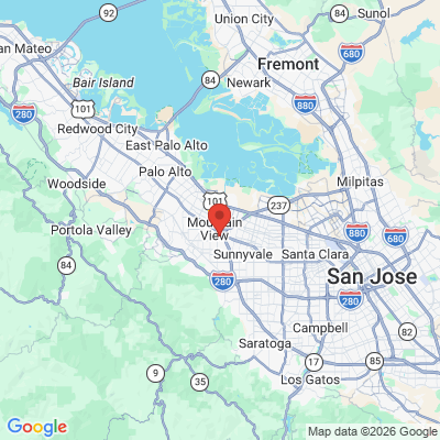 Map to Dr. Joseph M. Cassara, DDS office in Mountain View, CA
