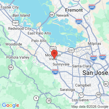 Map to Emergency Dentist Mountain View office in Mountain View, CA