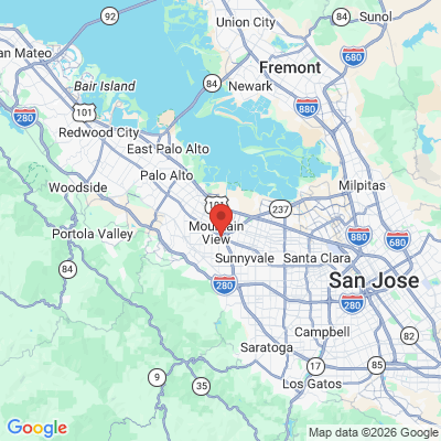 Map to Parktown Dental Care Mountain View office in Mountain View, CA