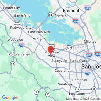 Map to Castro Commons General Dentistry office in Mountain View, CA