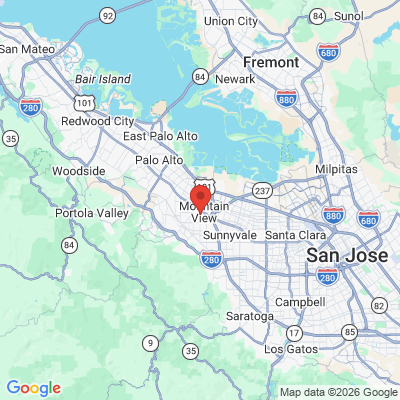 Map to Castro Commons General Dentistry office in Mountain View, CA