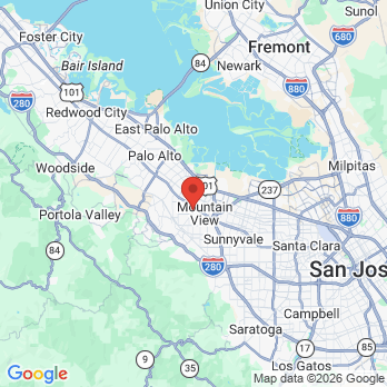 Map to  Geeta Pirouznia DDS, Mountain View Smiles office in Mountain View, CA