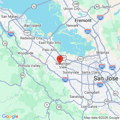 Map to  Geeta Pirouznia DDS, Mountain View Smiles office in Mountain View, CA