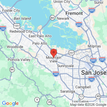 Map to mountain view family dentistry office in Mountain View, CA