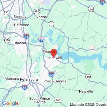 Map to Hopewell Family Dentistry office in Hopewell, VA