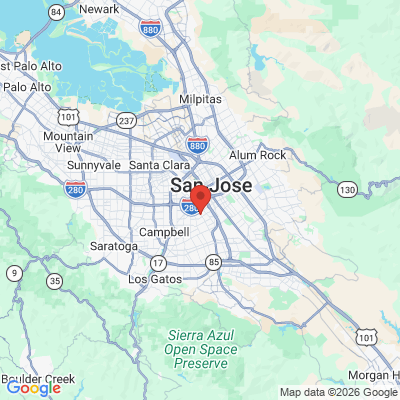 Map to Willow Glen Dentistry office in San Jose, CA