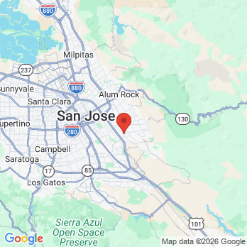 Map to AT Dental Care office in San Jose, CA