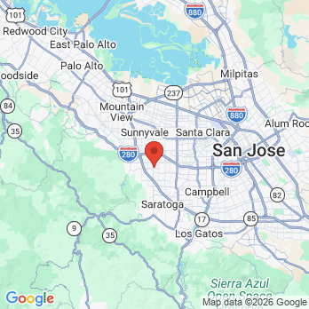 Map to Sunshine Dental Care Inc. office in Cupertino, CA
