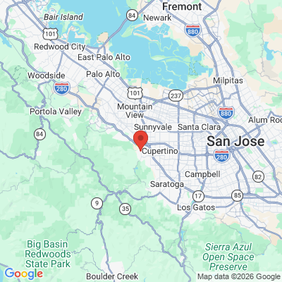 Map to Tiffany C. Hsu, DDS, Inc. office in Cupertino, CA