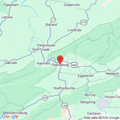 Map to  office in Pearisburg, VA