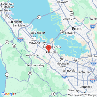 Map to Blue Turtle Dental-Palo Alto-Forest office in Palo Alto, CA