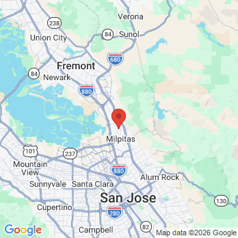 Map to Foothill Square Dental Center office in Milpitas, CA
