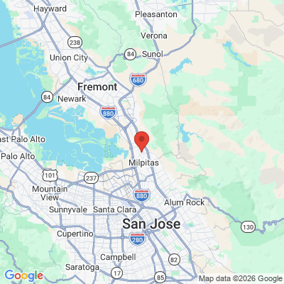 Map to Foothill Square Dental Center office in Milpitas, CA
