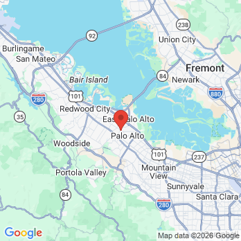 Map to Cardinal Dental office in Palo Alto, CA