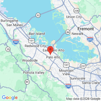 Map to Middlefield Dental Group office in Palo Alto, CA