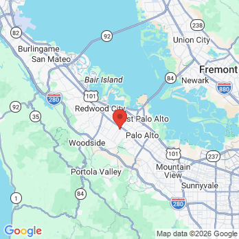 Map to menlo park family dental office in Menlo Park, CA