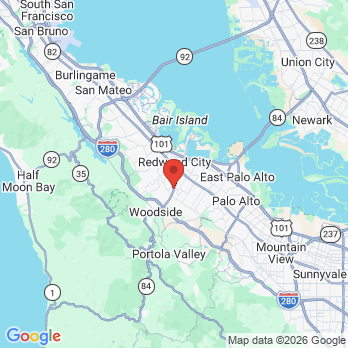 Map to Woodside Family Dental office in Redwood City, CA