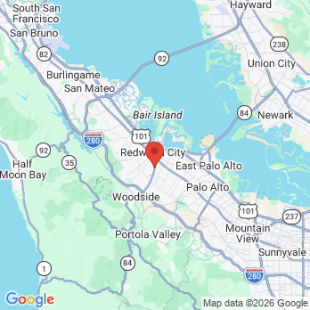 Map to Redwood City Dentistry office in Redwood City, CA