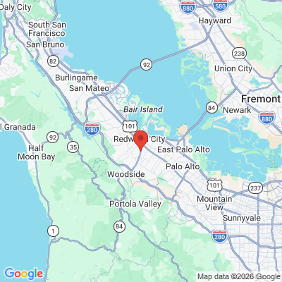 Map to Redwood City Dentistry office in Redwood City, CA