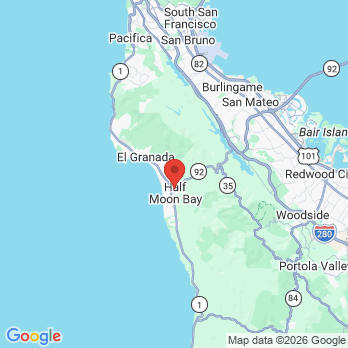 Map to Sonrisas Community Dental Center office in Half Moon Bay, CA