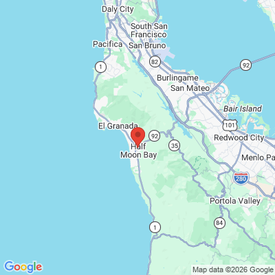 Map to Sonrisas Community Dental Center office in Half Moon Bay, CA