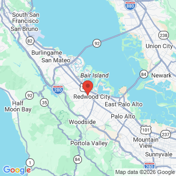 Map to James Mun DDS Inc office in Redwood City, CA