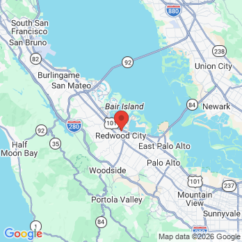 Map to Dr. Erika L. Kamayatsu-Peterson Dentistry office in Redwood City, CA