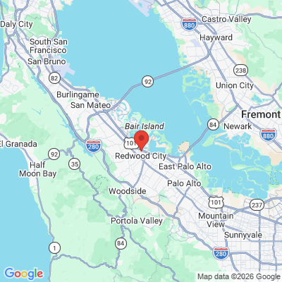 Map to Dr. Erika L. Kamayatsu-Peterson Dentistry office in Redwood City, CA