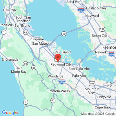 Map to Dr. Dania T. Armas, DDS office in Redwood City, CA