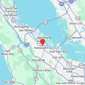 Map to United Dental office in Redwood City, CA