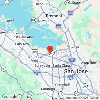 Map to Trident Smiles Dental office in Sunnyvale, CA