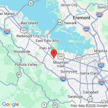 Map to Zen Dental Studio office in Mountain View, CA