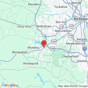 Map to Penterson & Booth Family and Cosmetic Dentistry office in Midlothian, VA