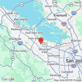 Map to Oracare Dental office in Mountain View, CA