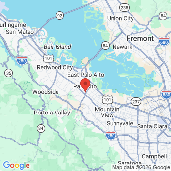 Map to Palo Alto Central Dental office in Palo Alto, CA