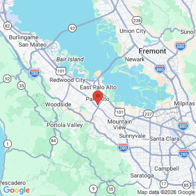 Map to Palo Alto Central Dental office in Palo Alto, CA