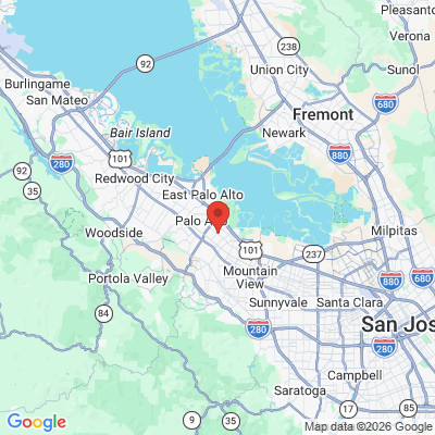 Map to iCreate Smiles office in Palo Alto, CA