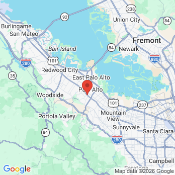 Map to Bay Area Prosthodontics office in Palo Alto, CA