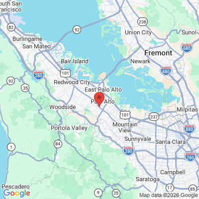 Map to Bay Area Prosthodontics office in Palo Alto, CA