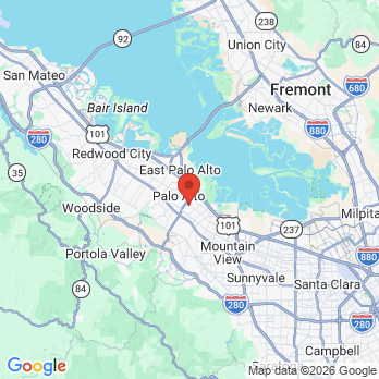 Map to Dr’s Hiura & Kato DDS Inc. office in Palo Alto, CA