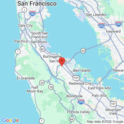 Map to Del Rio Dental office in San Mateo, CA