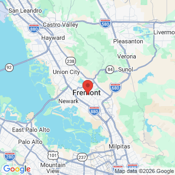 Map to BrookVale Family Dentistry office in Fremont, CA