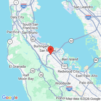 Map to arima dental care office in San Mateo, CA