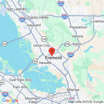 Map to StarBrite Dental office in Fremont, CA