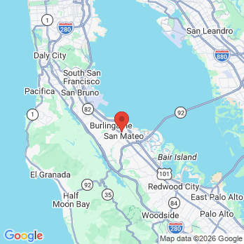 Map to San Mateo Dental Care office in San Mateo, CA