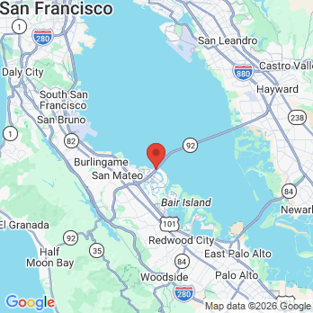 Map to Peninsula Dental Associates office in Foster City, CA
